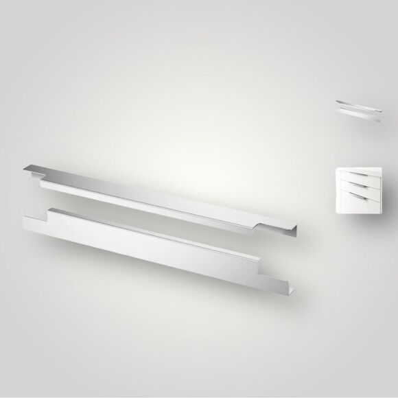 IKEA BLANKETT 15" Aluminum Handle Cabinet Drawer Door Pulls Pair NEW - Picture 3 of 3